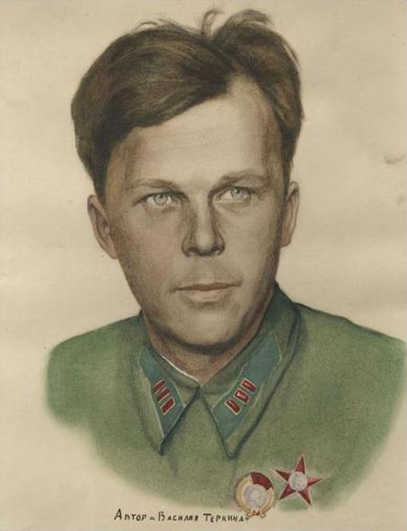 Портреты поэта А.Т.Твардовского. Портрет работы Верейского, 1943